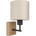 BRILAGI - Barns vägglampa BOBO WOOD 1xE27/25W/230V ek/svart/beige/prickar