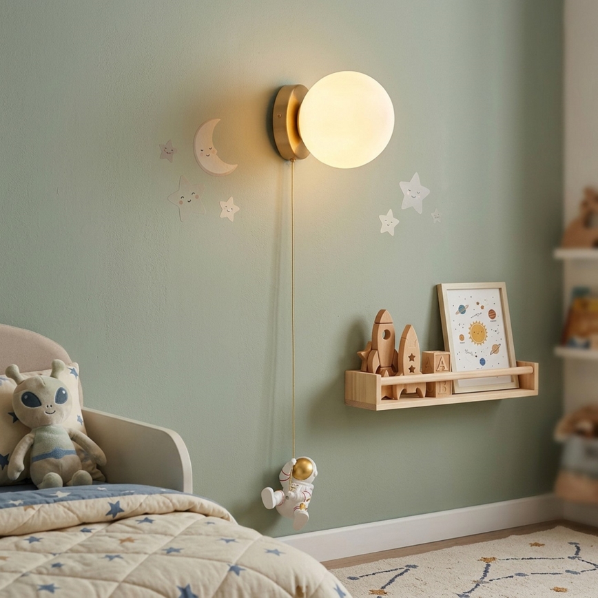 Brilagi - Barnvägglampa ASTRO 1xE14/15W/230V vit