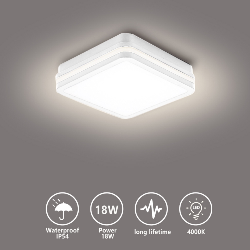 Brilagi - BENE LED utomhusarmatur 18W/230V 22x22 cm vit IP54