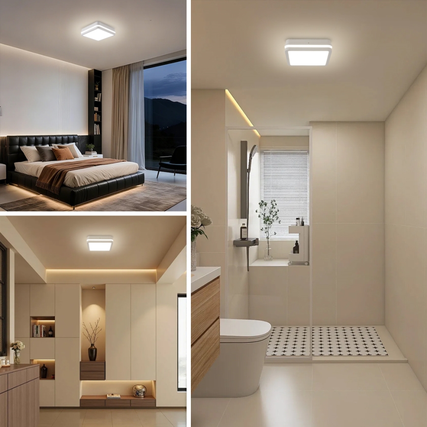 Brilagi - BENE LED utomhuslampa med rörelsesensor LED/18W/230V 22x22 cm vit IP54