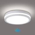 Brilagi - BENE LED utomhustaklampa med sensor LED/24W/230V Ø 26 cm, vit, IP54