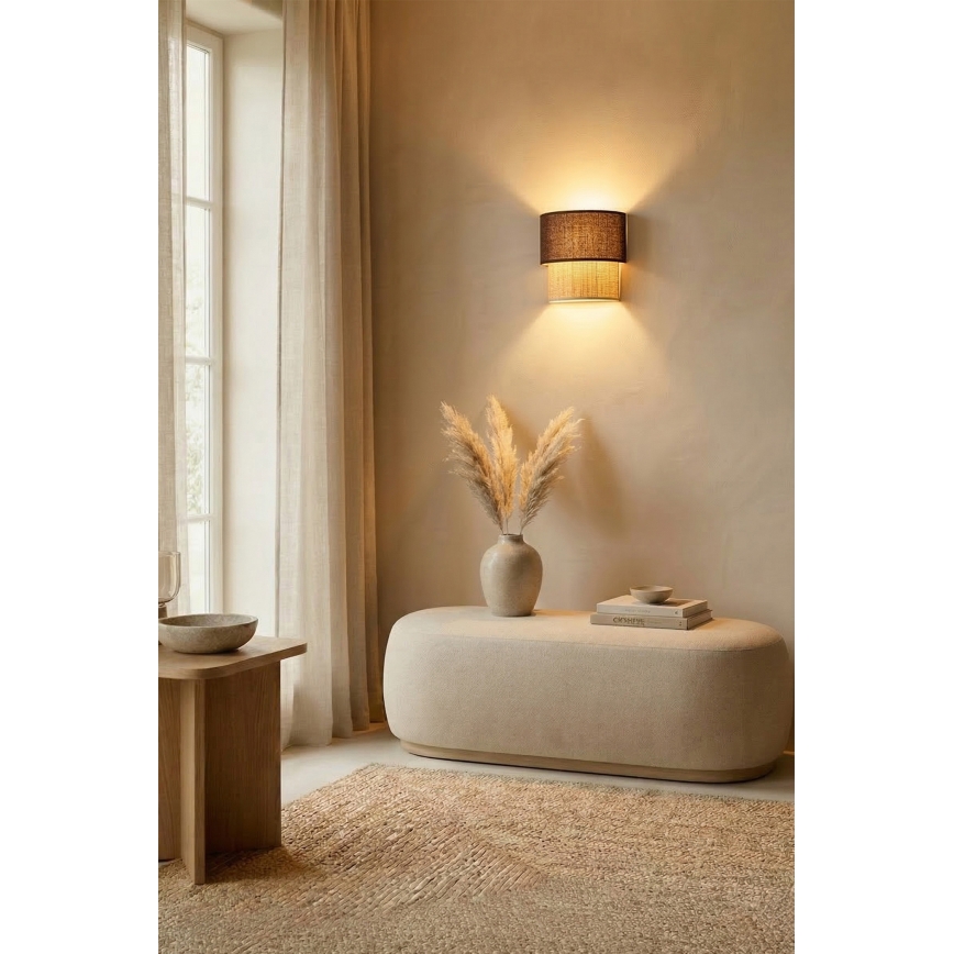Brilagi - BOHO ECO LED-vägglampa 1xE27/10W/230V brun/krämvit