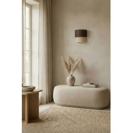 Brilagi - BOHO ECO LED-vägglampa 1xE27/10W/230V brun/krämvit