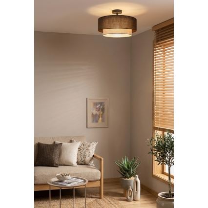 Brilagi - BOHO ECO LED ytmonterad taklampa 1xE27/10W/230V Ø 40 cm brun/krämvit