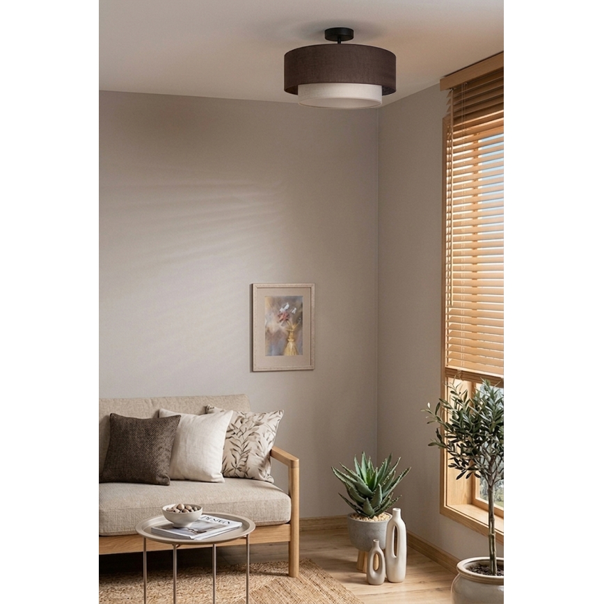 Brilagi - BOHO ECO LED ytmonterad taklampa 1xE27/10W/230V Ø 40 cm brun/krämvit