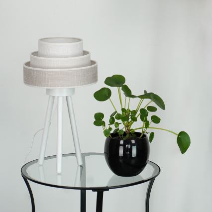 Brilagi - Bordslampa ALASKA LUNETA 1xE27/15W/230V grå/grädde