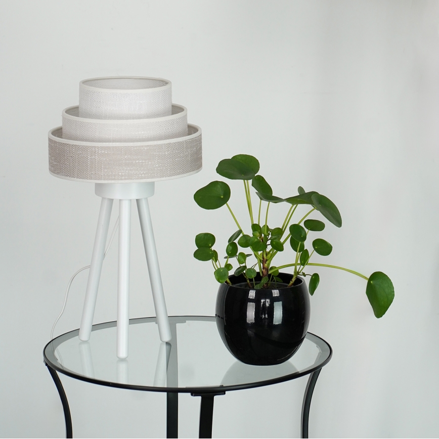 Brilagi - Bordslampa ALASKA LUNETA 1xE27/15W/230V grå/grädde