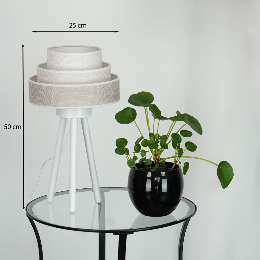 Brilagi - Bordslampa ALASKA LUNETA 1xE27/15W/230V grå/grädde