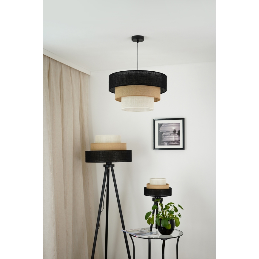 Brilagi - Bordslampa ASPEN LUNETA 1xE27/15W/230V svart/beige/krämfärgad