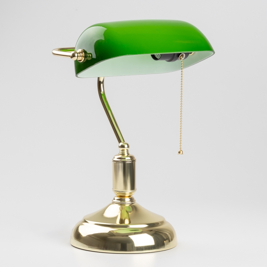 Brilagi - Bordslampa BANK OFFICE 1xE27/60W/230V guld/grön