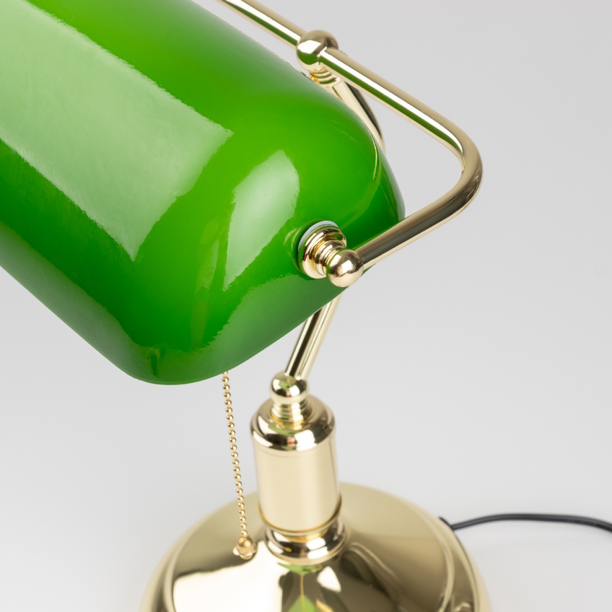 Brilagi - Bordslampa BANK OFFICE 1xE27/60W/230V guld/grön
