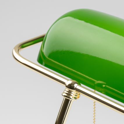 Brilagi - Bordslampa BANK OFFICE 1xE27/60W/230V guld/grön