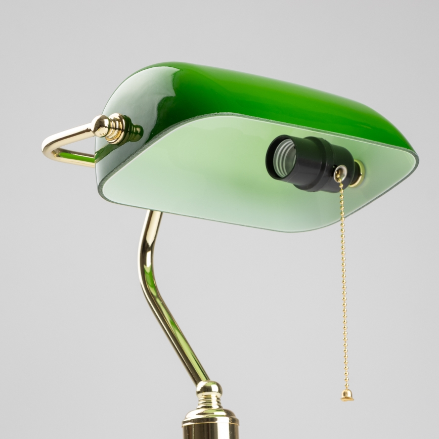 Brilagi - Bordslampa BANK OFFICE 1xE27/60W/230V guld/grön