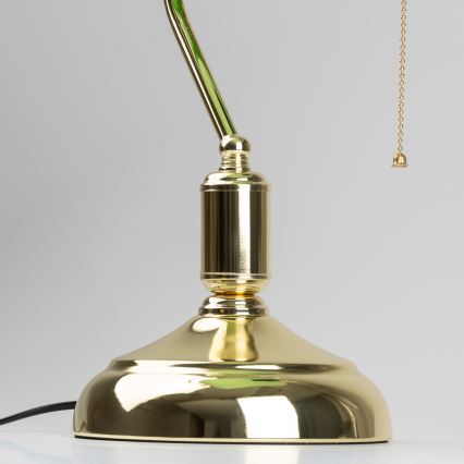Brilagi - Bordslampa BANK OFFICE 1xE27/60W/230V guld/grön