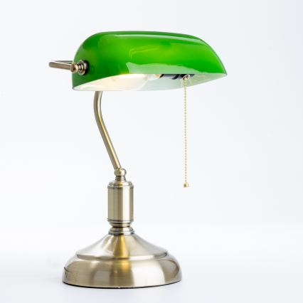 Brilagi - Bordslampa BANK OFFICE 1xE27/60W/230V mässing/grön