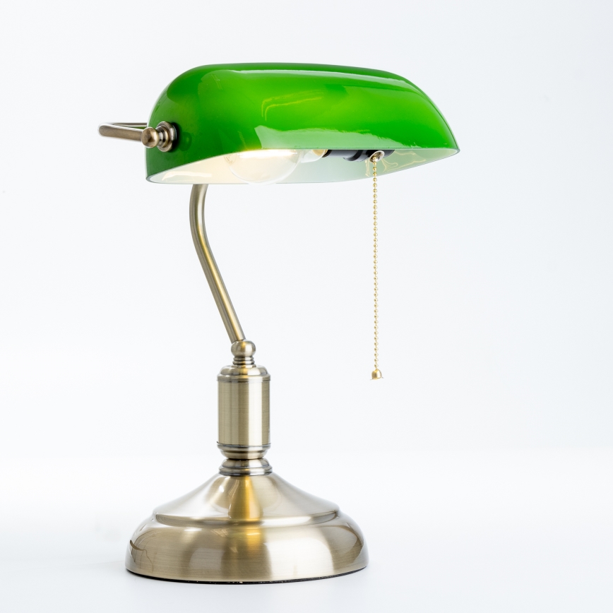 Brilagi - Bordslampa BANK OFFICE 1xE27/60W/230V mässing/grön