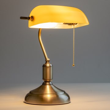 Brilagi - Bordslampa BANK OFFICE 1xE27/60W/230V mässing/orange