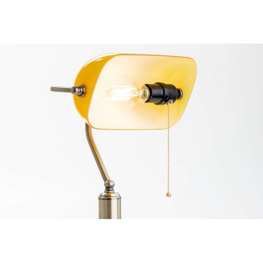 Brilagi - Bordslampa BANK OFFICE 1xE27/60W/230V mässing/orange