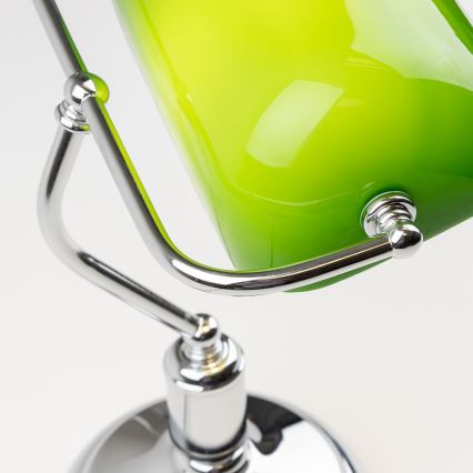 Brilagi - Bordslampa BANK OFFICE 1xE27/60W/230V skinande krom/grön