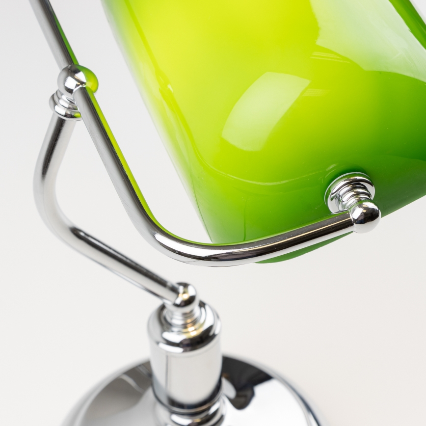 Brilagi - Bordslampa BANK OFFICE 1xE27/60W/230V skinande krom/grön