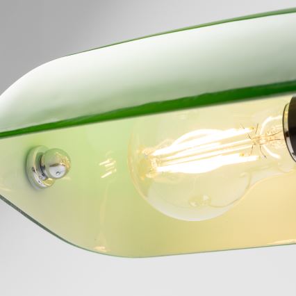 Brilagi - Bordslampa BANK OFFICE 1xE27/60W/230V skinande krom/grön