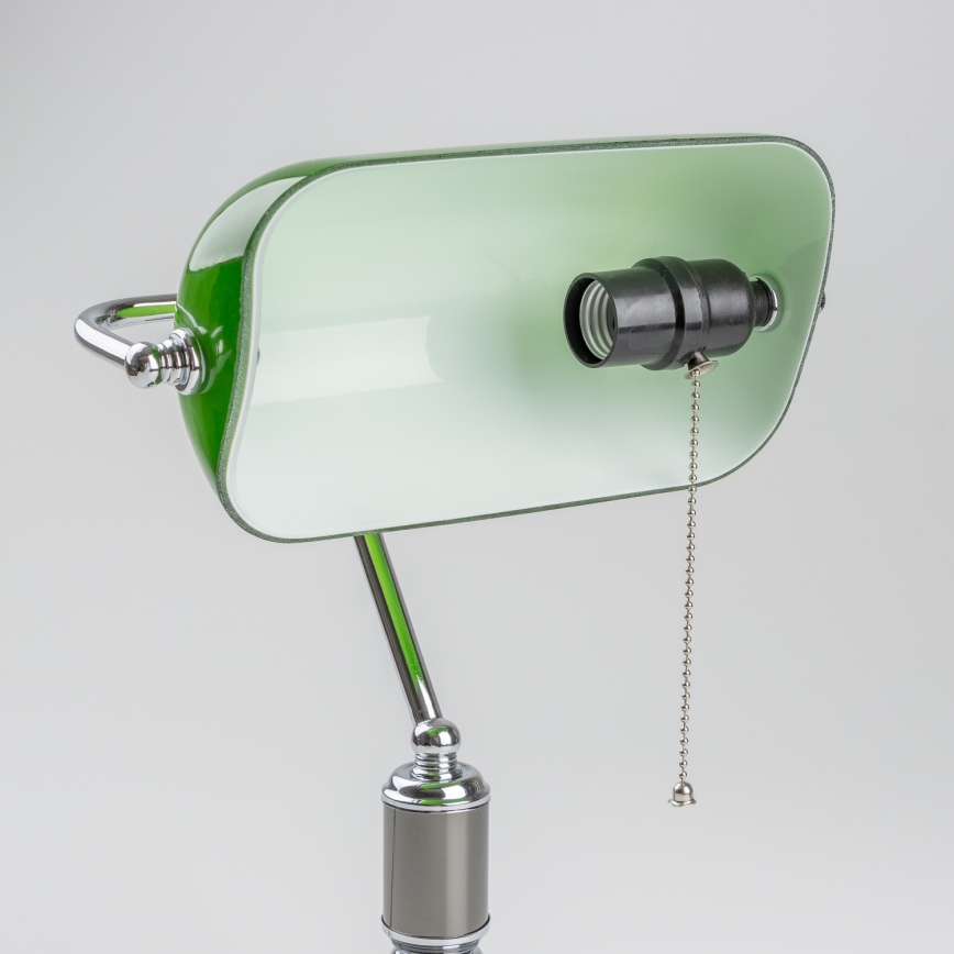 Brilagi - Bordslampa BANK OFFICE 1xE27/60W/230V svart/silver/grön