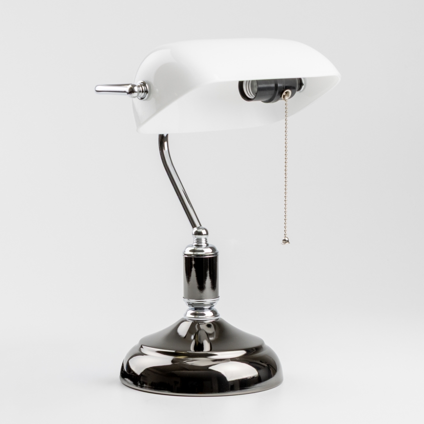 Brilagi - Bordslampa BANK OFFICE 1xE27/60W/230V svart/silver/vit