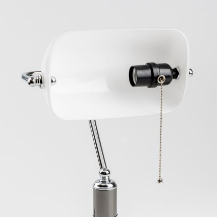 Brilagi - Bordslampa BANK OFFICE 1xE27/60W/230V svart/silver/vit