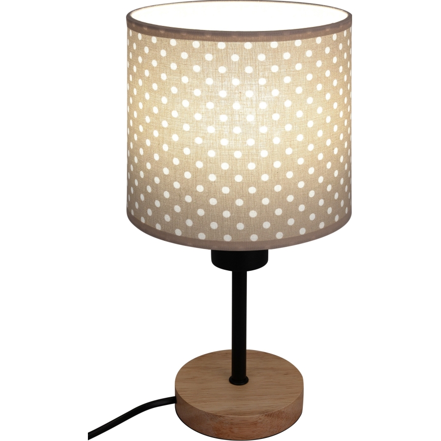 BRILAGI - Barnbordslampa BOBO WOOD 1xE27/25W/230V ek/svart/beige/prickig