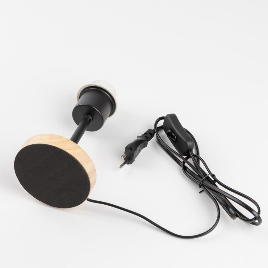 BRILAGI - Barnbordslampa BOBO WOOD 1xE27/25W/230V ek/svart/vit/djurmotiv