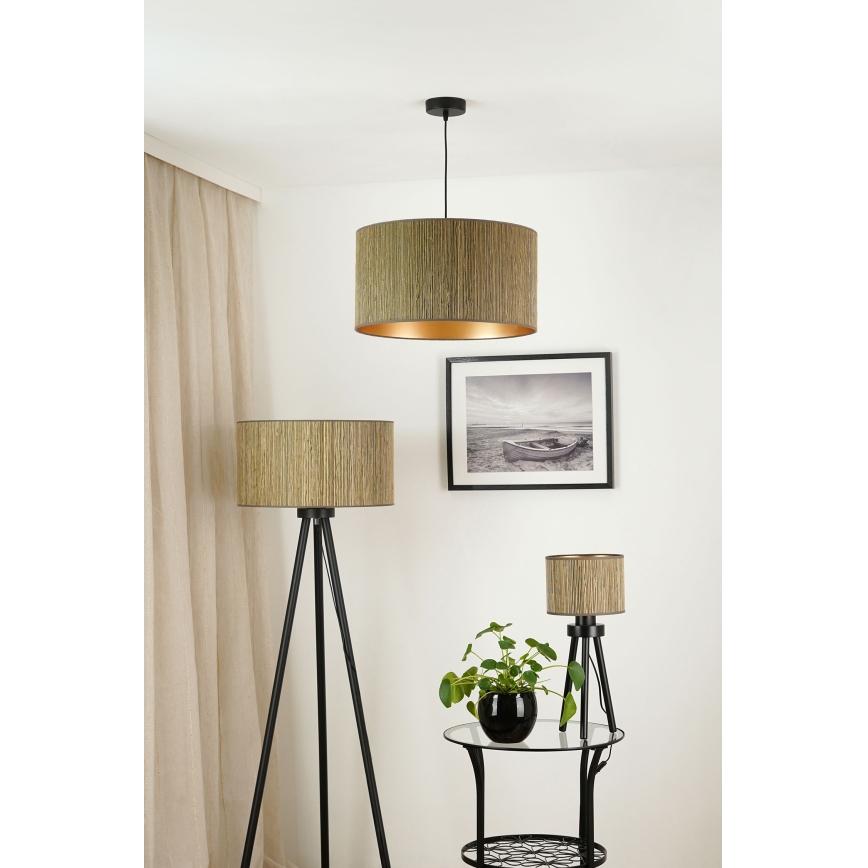 Brilagi - Bordslampa BOSTON ROLLER 1xE27/15W/230V halm brun/guld