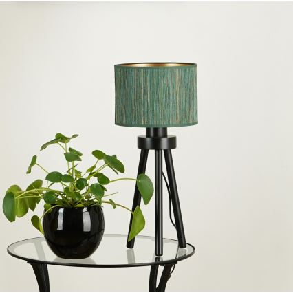 Brilagi - Bordslampa BOSTON ROLLER 1xE27/15W/230V halm grön/guld