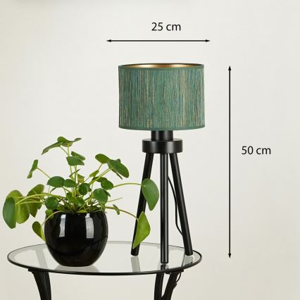 Brilagi - Bordslampa BOSTON ROLLER 1xE27/15W/230V halm grön/guld