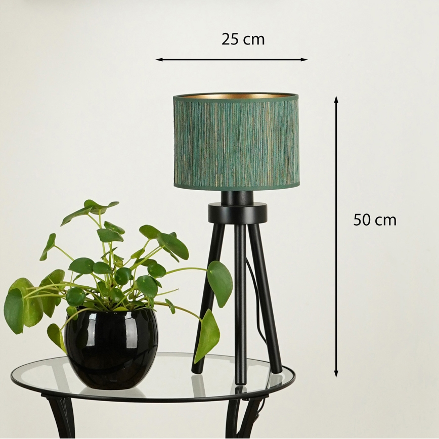 Brilagi - Bordslampa BOSTON ROLLER 1xE27/15W/230V halm grön/guld