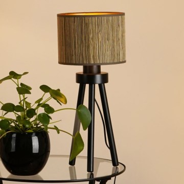 Brilagi - Bordslampa BOSTON ROLLER 1xE27/15W/230V halm brun/guld