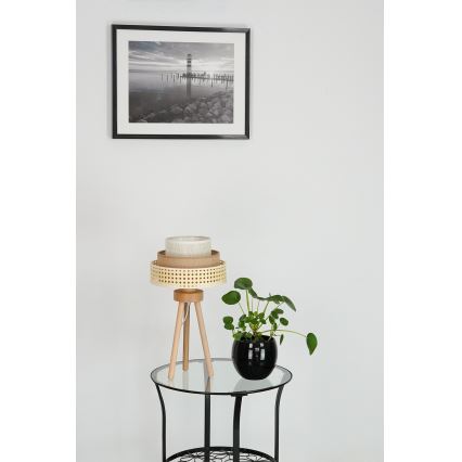 Brilagi - Bordslampa CEDAR LUNETA 1xE27/15W/230V rotting/brun/krämvit