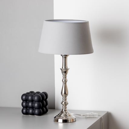 Brilagi - Bordslampa CERIA 1xE27/60W/230V Ø 25 cm blank krom/grå