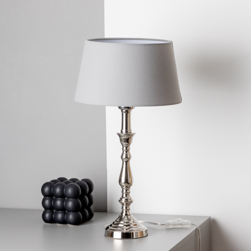 Brilagi - Bordslampa CERIA 1xE27/60W/230V Ø 25 cm blank krom/grå