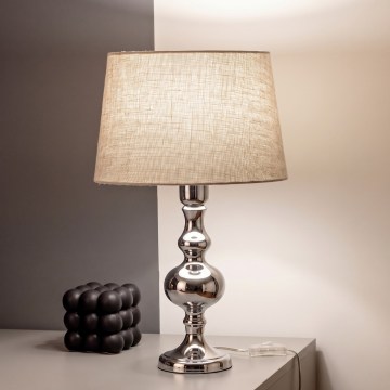 BRILAGI - Bordslampa CERIA 1xE27/60W/230V Ø 30 cm blank krom/grå