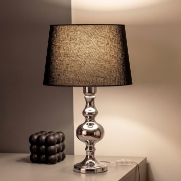 BRILAGI - Bordslampa CERIA 1xE27/60W/230V Ø 30 cm blank krom/svart