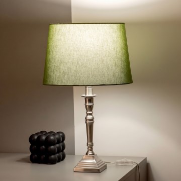 BRILAGI - Bordslampa CERIA 1xE27/60W/230V Ø 30 cm silver/grön