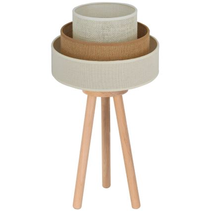 Brilagi - Bordslampa DENVER LUNETA 1xE27/15W/230V beige/brun/krämfärgad