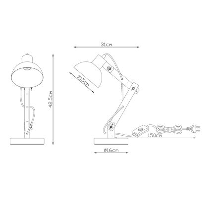 Brilagi - Bordslampa FOCUS 1xE27/40W/230V svart