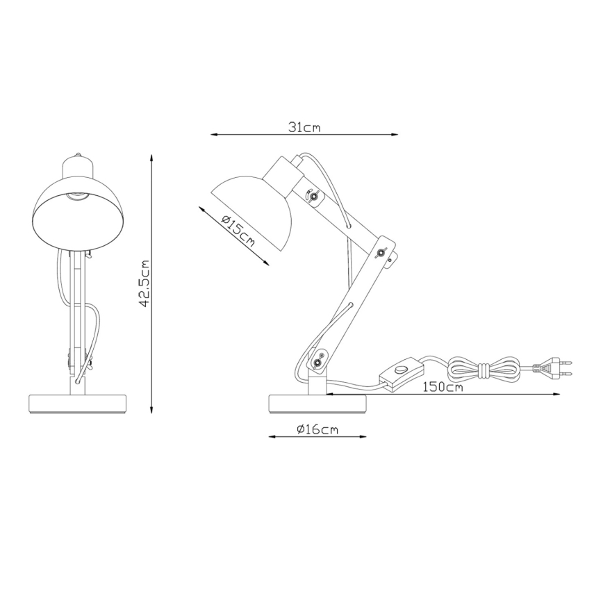 Brilagi - Bordslampa FOCUS 1xE27/40W/230V svart