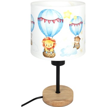 BRILAGI - Bordslampa för barn BOBO WOOD 1xE27/25W/230V ek/svart/vit/djurmönster