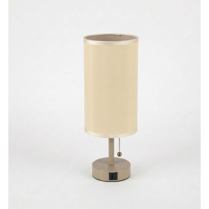 BRILAGI - Bordslampa med USB-port TABLON 1xE27/25W/230V beige/krämfärgad