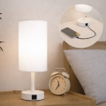 Brilagi - Bordslampa med USB-port TABLON 1xE27/25W/230V vit