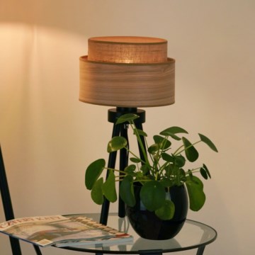 Brilagi - Bordslampa MONTANA BOHO 1xE27/15W/230V brun/svart