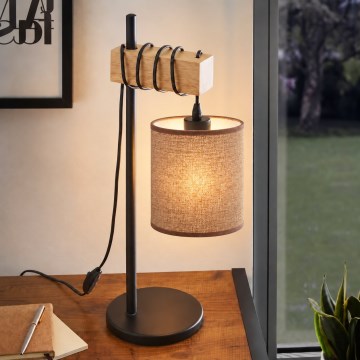 BRILAGI - Bordslampa NUBILA 1xE27/40W/230V brun/svart