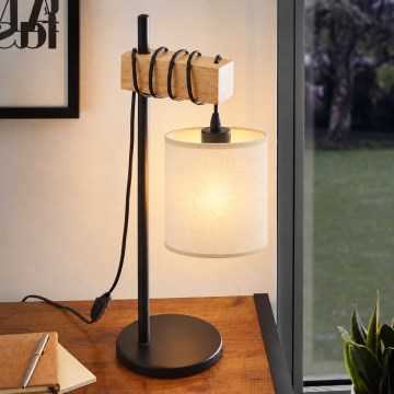 BRILAGI - Bordslampa NUBILA 1xE27/40W/230V brun/svart/krämfärgad